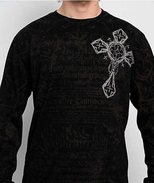 Affliction Spike Black Long Sleeve T-Shirt