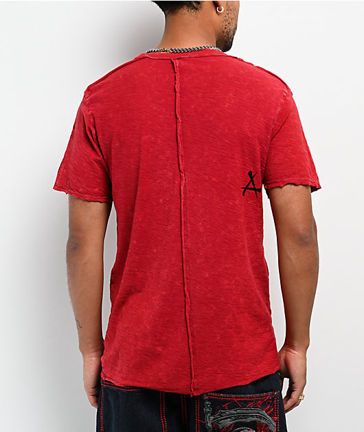 Affliction Step Of Honor Red Wash T-Shirt