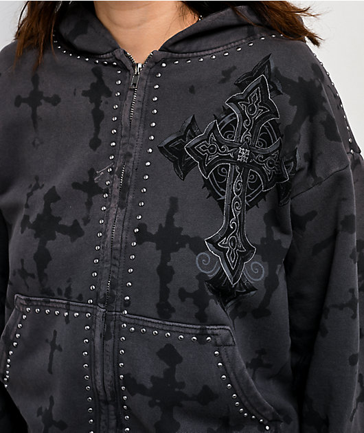Affliction Stone Grail Grey Zip Hoodie | Zumiez