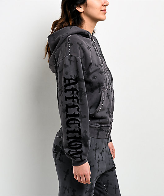 Affliction Stone Grail Grey Zip Hoodie | Zumiez