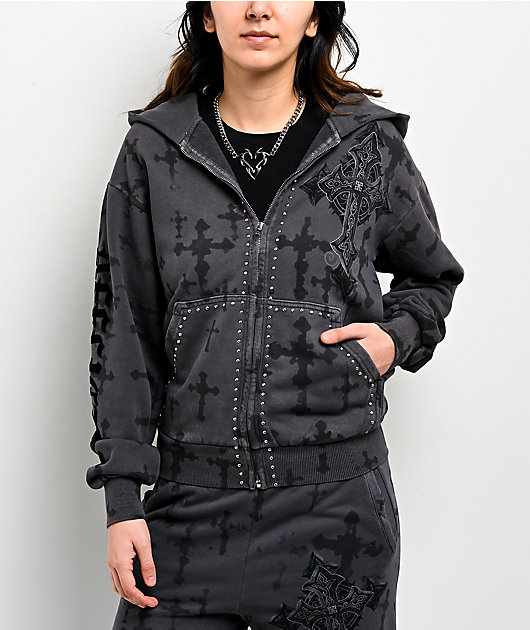 Affliction Stone Grail Grey Zip Hoodie | Zumiez