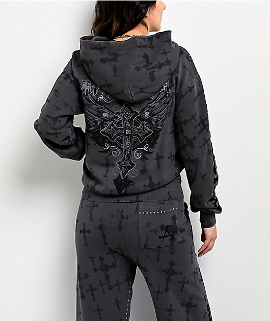 Affliction Stone Grail Grey Zip Hoodie