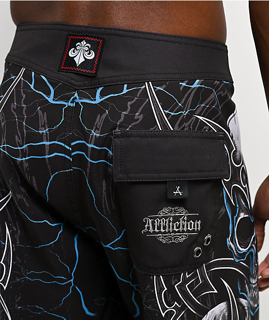 Affliction Street Savage Black Board Shorts