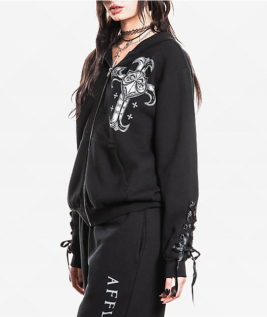 Affliction Stunt Double Black Zip Hoodie | Zumiez