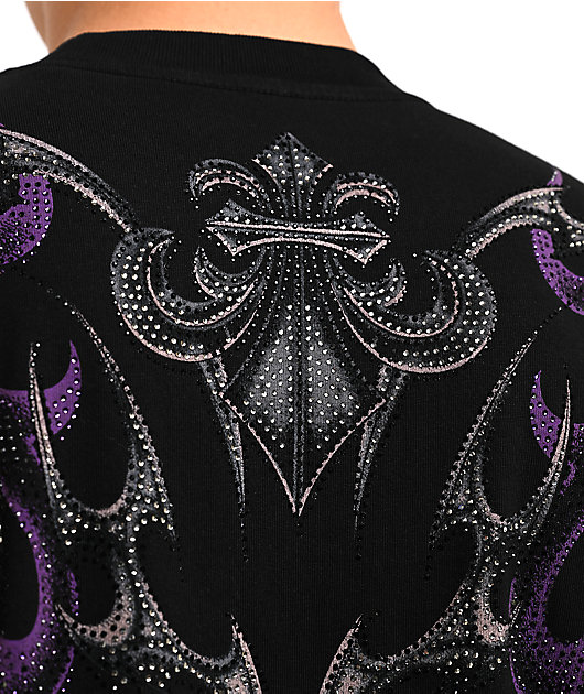 Affliction Theory Rhinestone Black T-Shirt