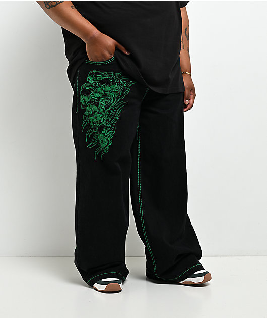 Affliction Toxic Rage Black Wash Extra Wide Leg Jeans