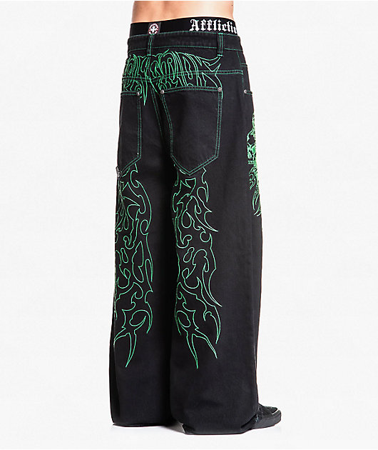 Affliction Toxic Rage Black Wash Wide Leg Jeans