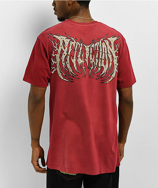 Affliction Toxic Tavern Red Potassium Wash T-Shirt | Zumiez