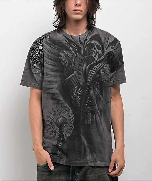 Affliction Vanquish Charcoal Wash T-Shirt | Zumiez