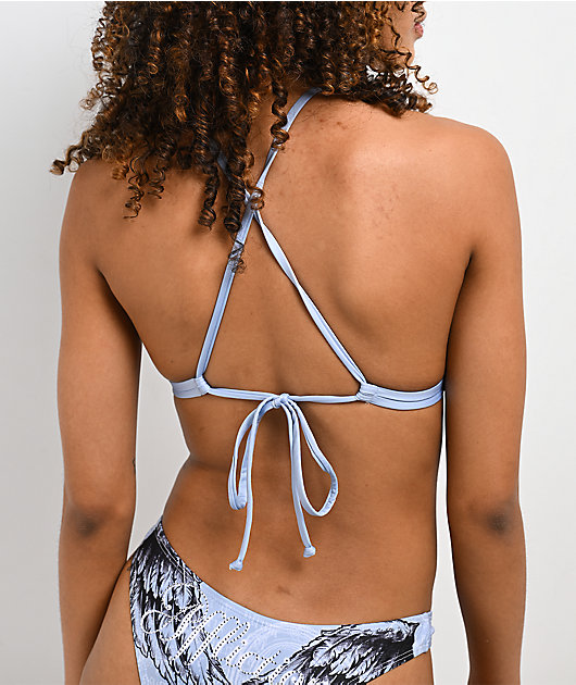 Affliction Victoria Blue Triangle Bikini Top