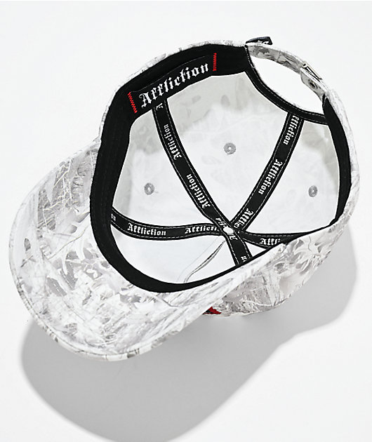 Affliction White Camo Strapback Hat
