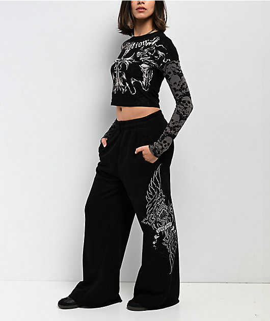 Affliction Widowmaker Black Sweatpants