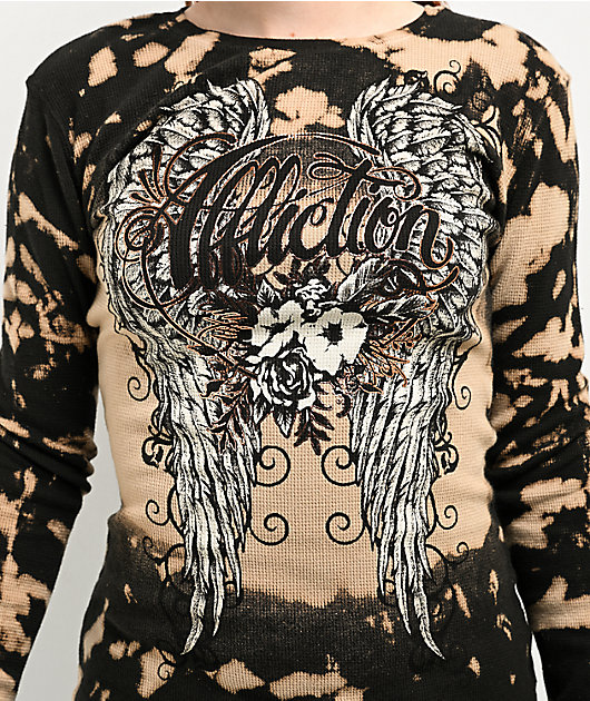 Vintage Affliction 2024 Angel Wings Long Sleeve Tee Made In USA