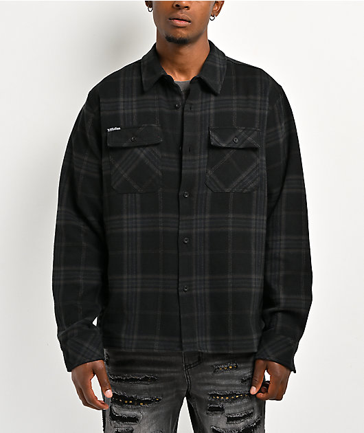 Affliction Winged Black Button Up Flannel Shirt