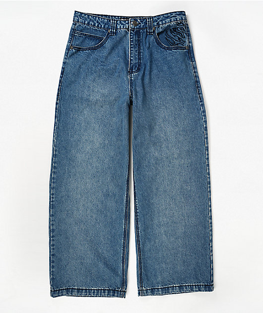 Affliction Wings Medium Wash Wide Leg Jeans