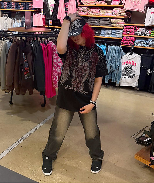 Affliction x Haunted Mound Bloody Angel Black Wash T-Shirt