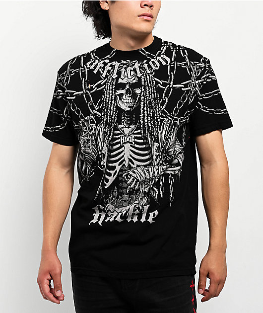 Affliction x Haunted Mound Hackle Down On Em Black T-Shirt | Zumiez