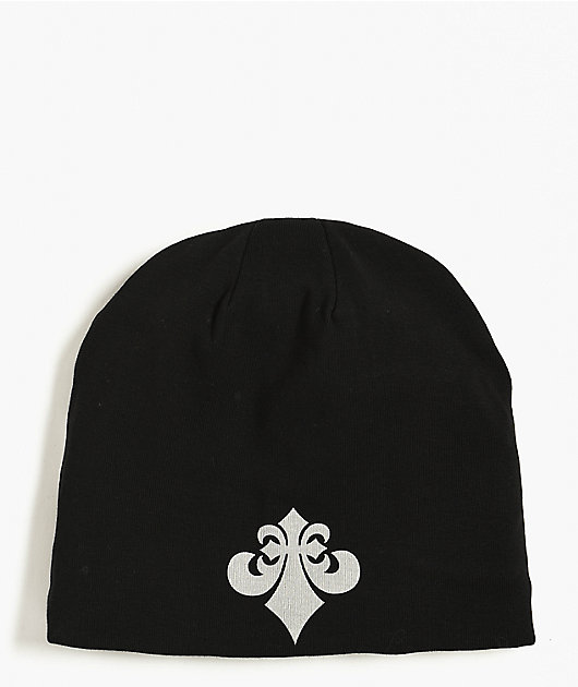 Affliction x Haunted Mound Harold Black Reversible Skully Beanie