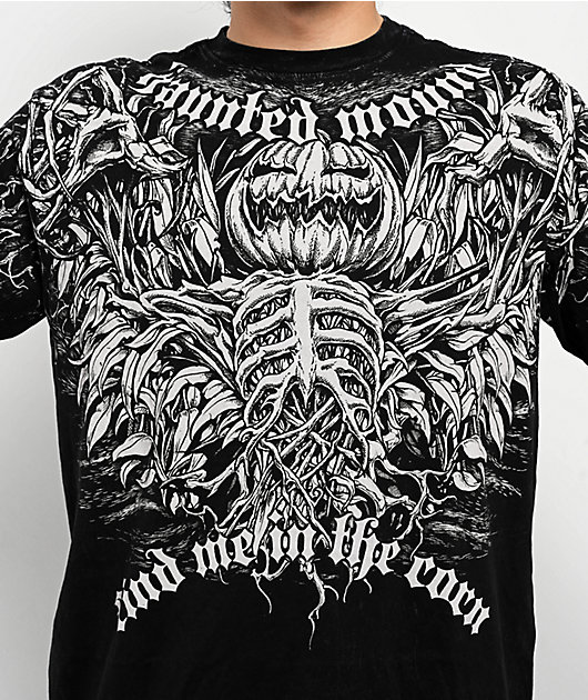 Affliction x Haunted Mound Jacko Man Black Wash T-Shirt