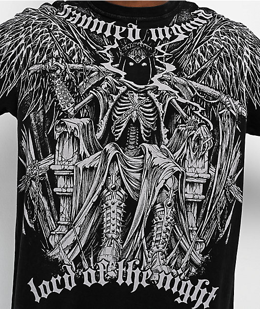 Affliction x Haunted Mound King Reaper Black Wash T-Shirt