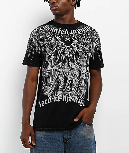 Affliction x Haunted Mound King Reaper Black Wash T-Shirt | Zumiez