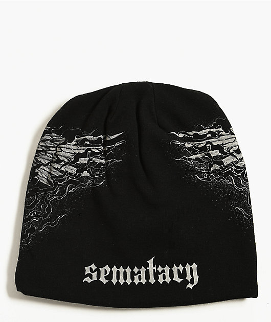 Affliction x Haunted Mound Massacre Black Reversible Skully Beanie