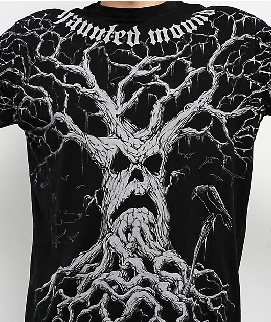 Affliction x Haunted Mound Tree Black Wash Long Sleeve T-Shirt