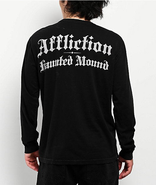 Affliction x Haunted Mound Tree Black Wash Long Sleeve T-Shirt