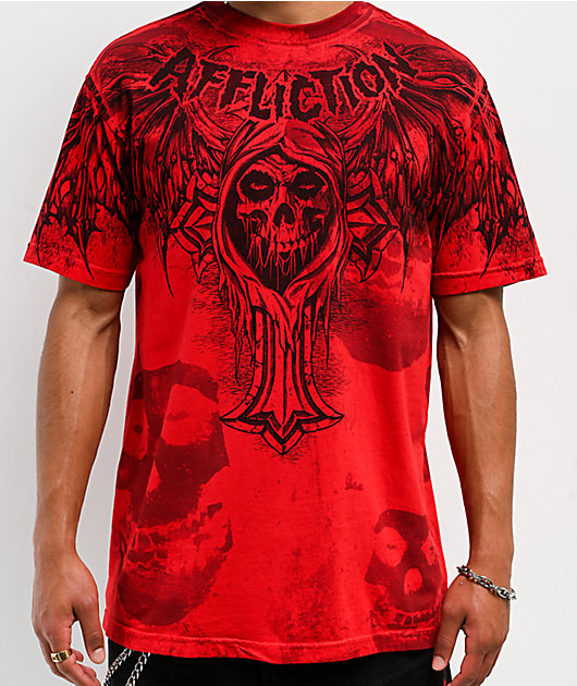 Affliction x Misfits Bat Red T-Shirt