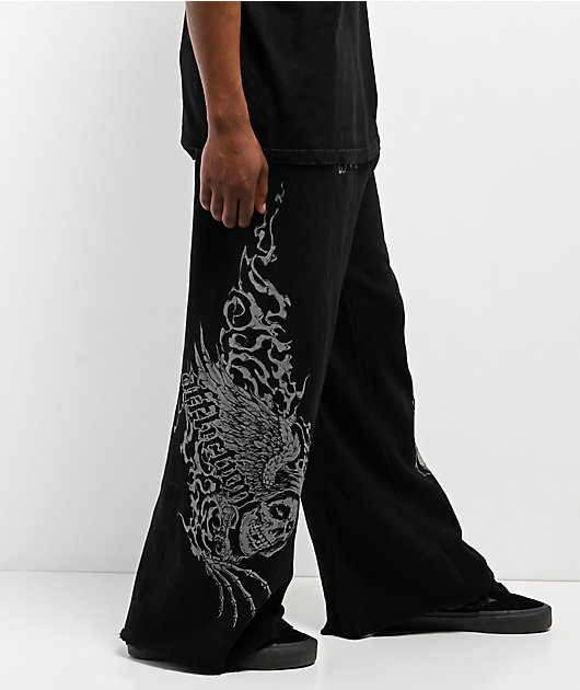 Affliction x Misfits Black Wash Sweatpants