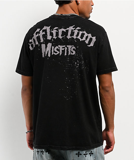 Affliction x Misfits Crypt Black Wash T-Shirt | Zumiez