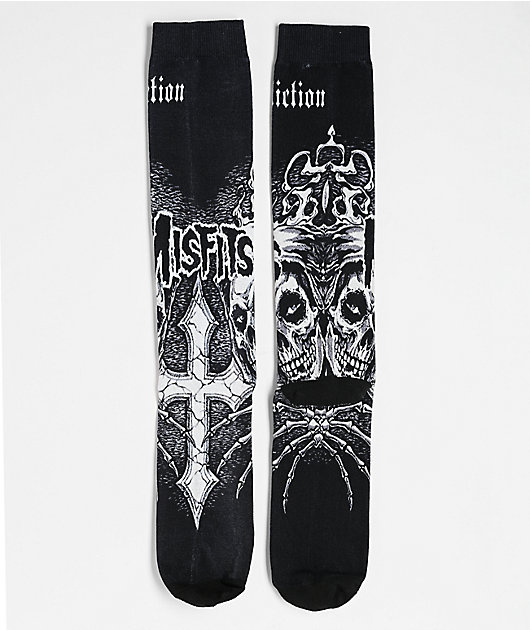 Affliction x Misfits Wings Black Crew Socks