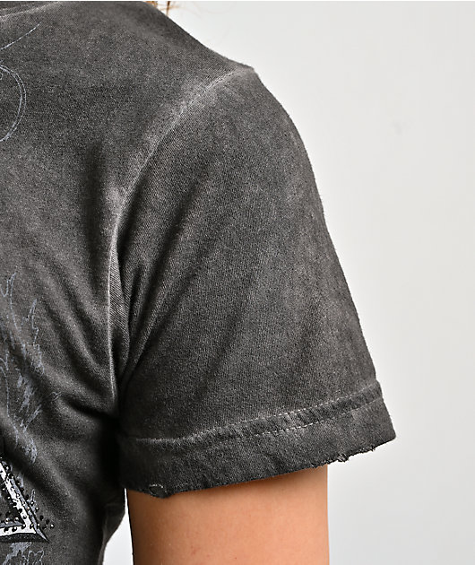 Affliction x Rogue Crest Grey Wash T-Shirt
