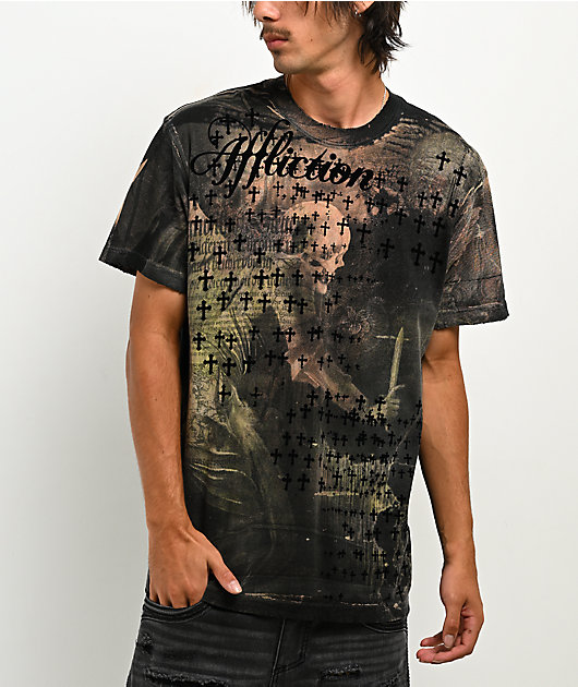 Affliction x Rogue Dagger Black Wash T-Shirt