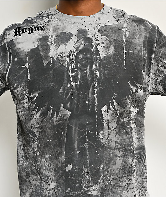 Affliction x Rogue Floating Grey & Black 2fer Long Sleeve T-Shirt