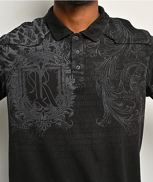 Affliction x Rogue Scribe Black Polo T-Shirt