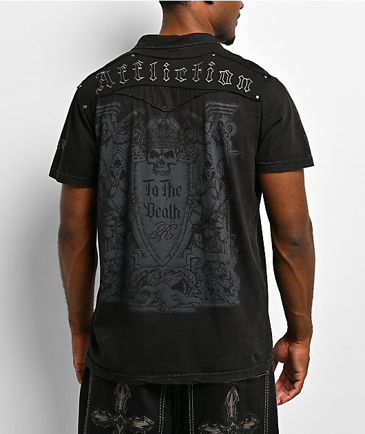 Affliction x Rogue Scribe Black Polo T-Shirt