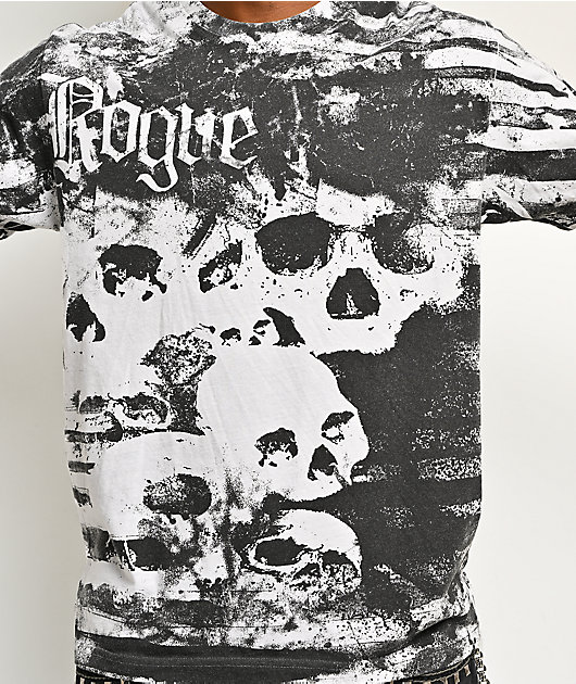 Affliction x Rogue Striped White T-Shirt