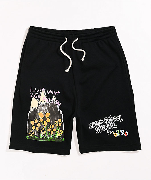 boys black sweat shorts