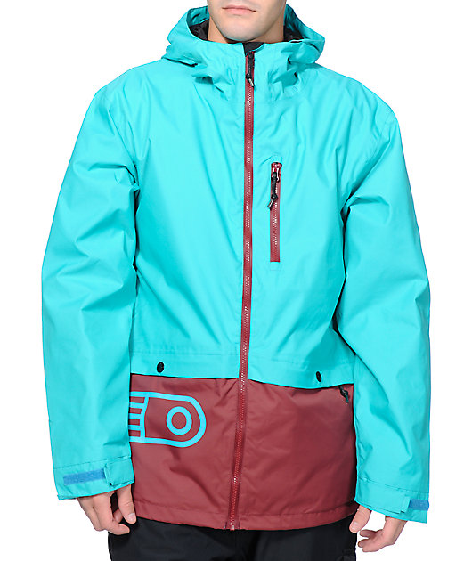 turquoise snowboard jacket