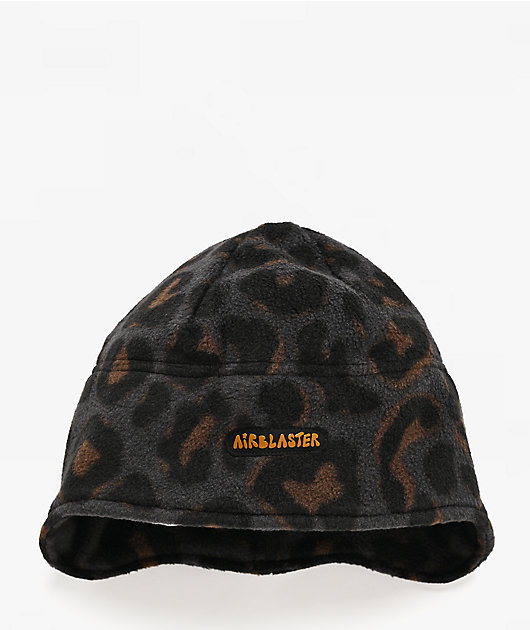 Airblaster Dropdown Black Leopard Fleece Hat