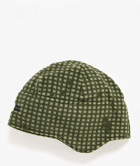 Airblaster Dropdown Olive Grid Fleece Hat