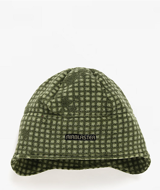 Airblaster Dropdown Olive Grid Fleece Hat