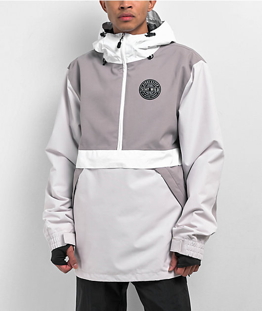 Airblaster Trenchover Grey 15K Anorak Snowboard Jacket