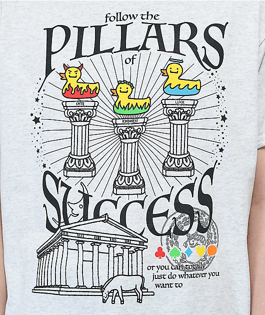 Alex's Stupid Studio Pillars of Success Grey T-Shirt