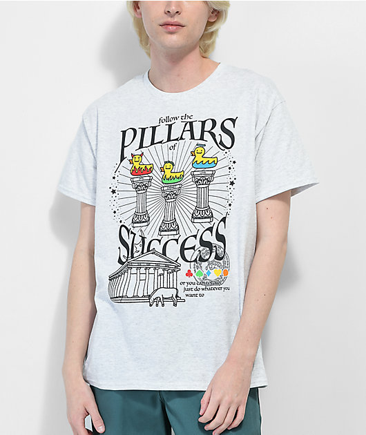 Alex's Stupid Studio Pillars of Success Grey T-Shirt