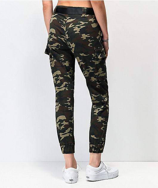 Almost Famous Belted Camo Cargo Pants