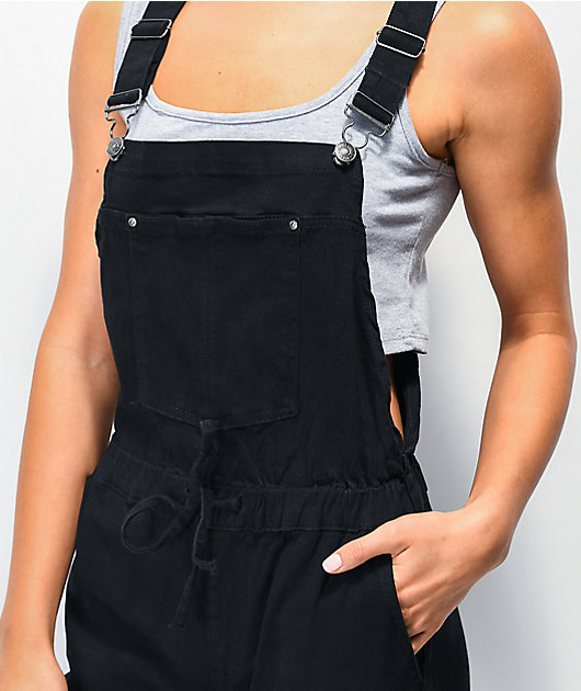 black jogger overalls