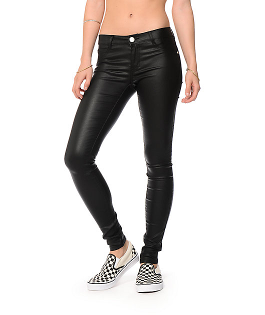 black coated skinny jeans