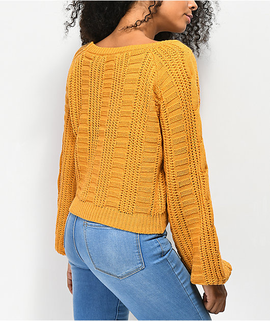 gold crop sweater